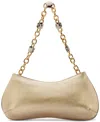 Arezzo Luna Small Leather Baguette In Silver