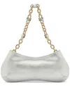 Arezzo Luna Small Leather Baguette In Metallic