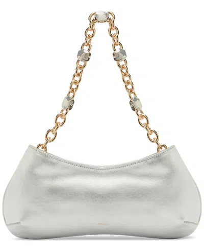 Arezzo Luna Small Leather Baguette In Metallic