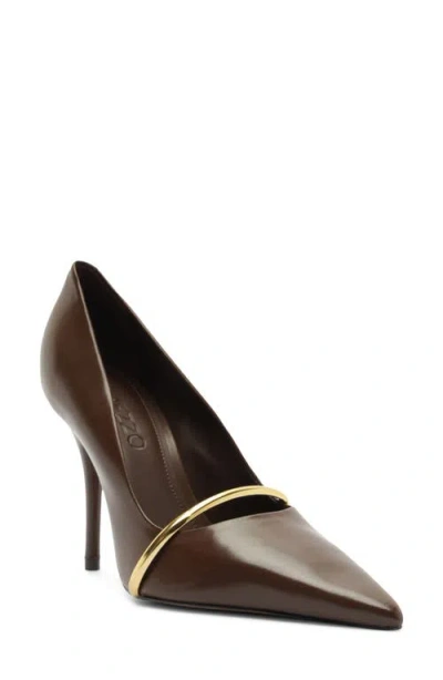 Arezzo Margaret Pointed Toe Pump In Brown