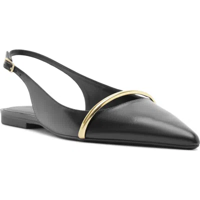 Arezzo Margaret Slingback Pointed Toe Flat In Black