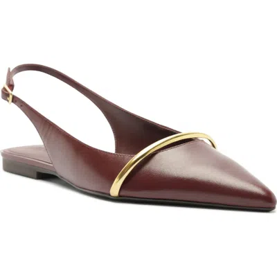 Arezzo Margaret Slingback Pointed Toe Flat In Fresh Ruby