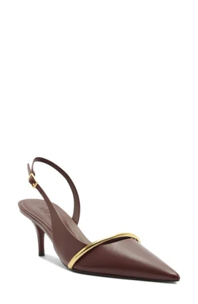Arezzo Margaret Slingback Pointed Toe Pump In Fresh Ruby/ouro