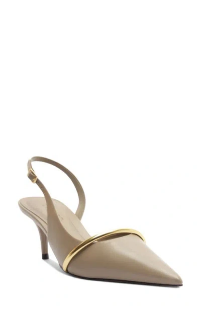 Arezzo Margaret Slingback Pointed Toe Pump In Brown