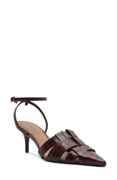 Arezzo Marissa Ankle Strap Pointed Toe Pump In Burgundy