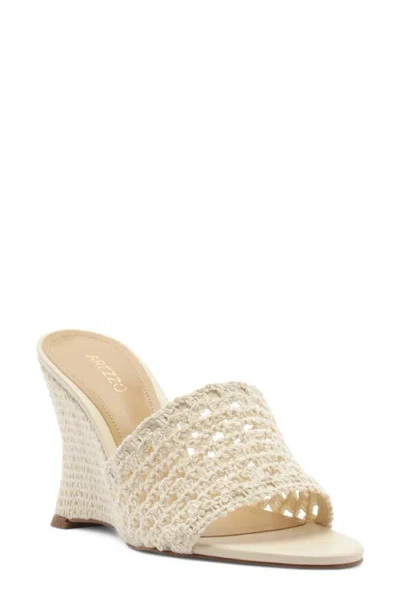 Arezzo Mary Wedge Slide Sandal In White