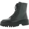 Arezzo Maya Womens Pull On Lug Sole Combat & Lace-up Boots In Black