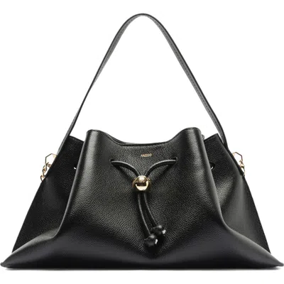 Arezzo Medium Alba Leather Shoulder Bag In Black
