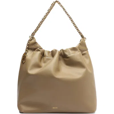 Arezzo Medium Elizabeth Leather Bucket Bag In Misty Taupe
