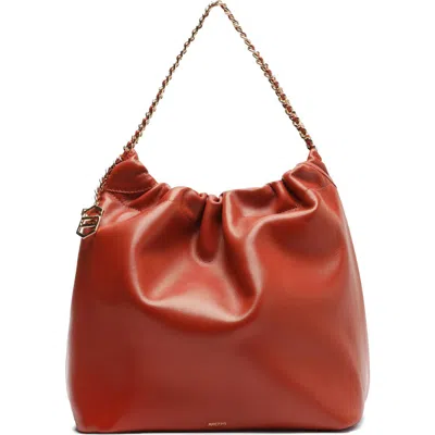Arezzo Medium Elizabeth Leather Bucket Bag In Orange Red