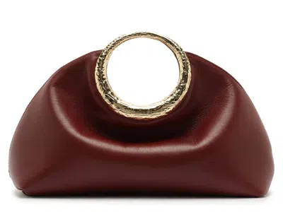 Arezzo Mia Leather Clutch In Passion Red