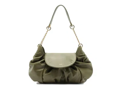 Arezzo Molly Leather Shoulder Bag In Military Green