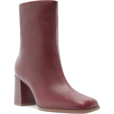 Arezzo Nancy Block Heel Bootie In Fresh Ruby