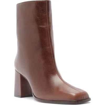 Arezzo Nancy Block Heel Bootie In Brown