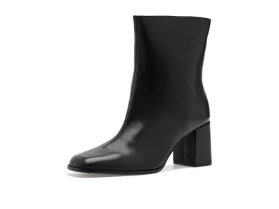 Arezzo Nancy Mid Block Bootie Women's Boots Black: 9 M, Leather