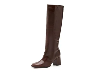 Arezzo Nancy Mid Block Boots Women's Boots New Cocoa: 11 M, Leather In Brown