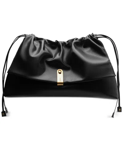 Arezzo Nicole Large Leather Pouch In Black