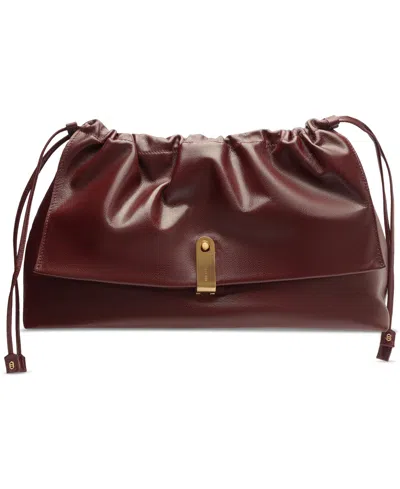 Arezzo Nicole Large Leather Pouch In Burgundy