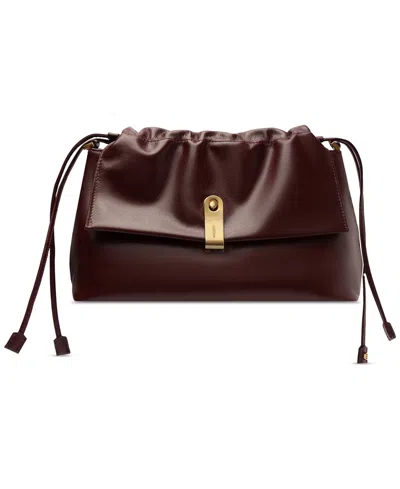 Arezzo Nicole Medium Leather Pouch In Burgundy