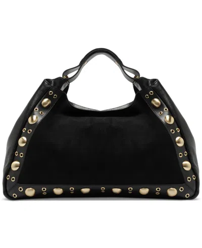 Arezzo Owen Medium Suede Tote In Black