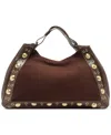 Arezzo Owen Medium Suede Tote In Brown