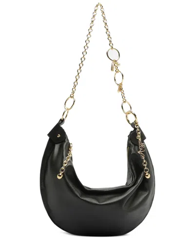 Arezzo Paisley Large Leather Shoulder Bag In Black