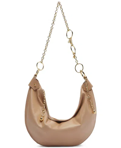 Arezzo Paisley Large Leather Shoulder Bag In Sand