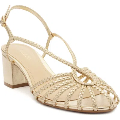 Arezzo Paola Slingback Block Heel Sandal In Platino