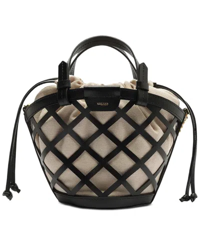 Arezzo Petra Mini Leather Bucket Bag In Black