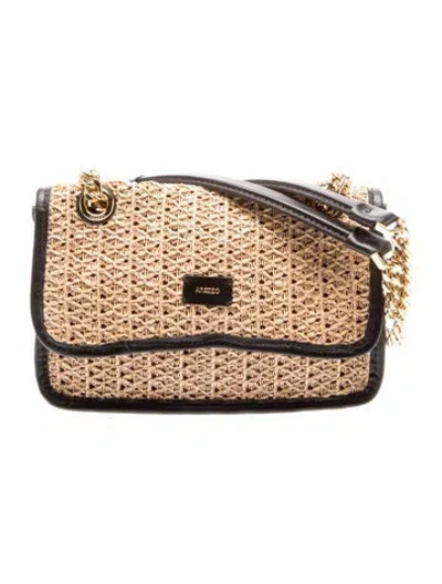 Pre-owned Arezzo Raffia Shoulder Bag In Brown/neutrals
