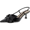 Arezzo Raquel Low Womens Patent Bow Slingback Heels In Black