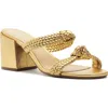 Arezzo Remy Block Heel Sandal In Gold