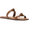Arezzo Remy Flat Sandal In Rich Caramel