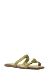 Arezzo Remy Flat Sandal In Twill Green