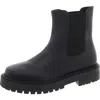Arezzo Riley Low Womens Lugged Sole Leather Ankle Boots In Black