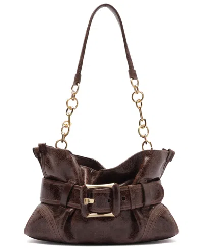 Arezzo Riley Medium Leather Shoulder Handbag In New Cocoa