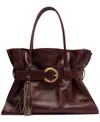 Arezzo Rivera Large Leather Shopping Bag In Burgundy