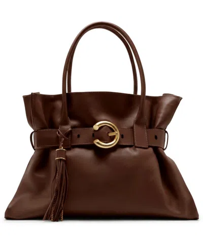 Arezzo Rivera Large Leather Shopping Bag In New Cocoa
