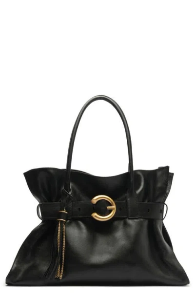 Arezzo Rivera Large Leather Tote In Black