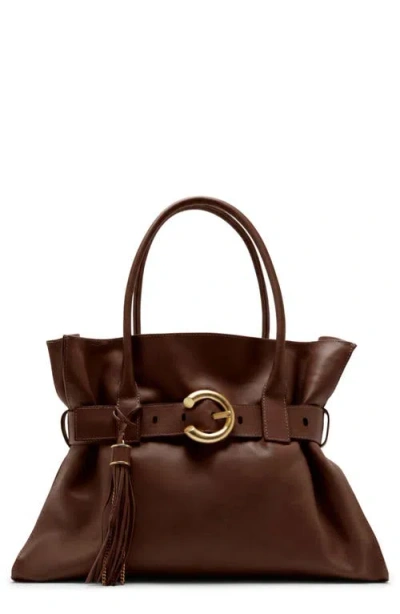 Arezzo Rivera Large Leather Tote In New Cocoa