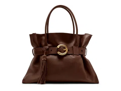 Arezzo Rivera Leather Tote In Dark Brown