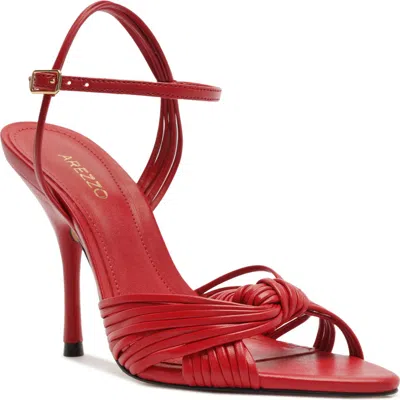 Arezzo Rosalie Slingback Pointed Toe Sandal In Red