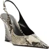 Arezzo Rowen Slingback Pointed Toe Wedge Pump In Animal Print