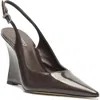 Arezzo Rowen Slingback Pointed Toe Wedge Pump In Brown