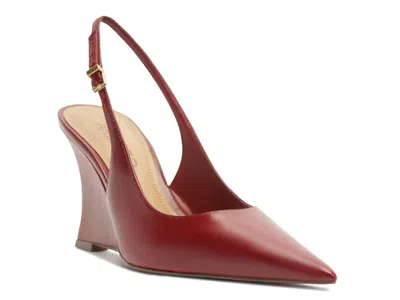 Arezzo Rowen Wedge Pump In Red