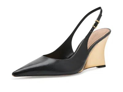 Arezzo Rowen Wedge Pumps Women's Shoes Black: 9.5 M, Leather
