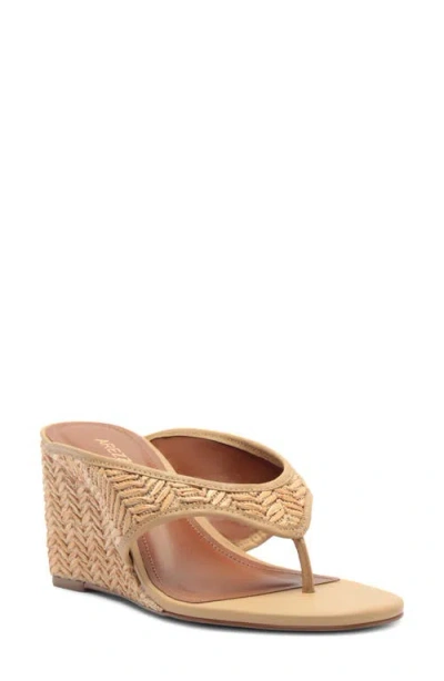 Arezzo Sara Wedge Flip Flop In Brown