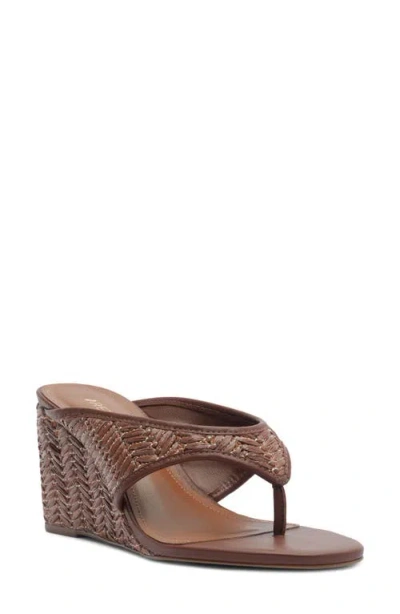 Arezzo Sara Wedge Flip Flop In Brown