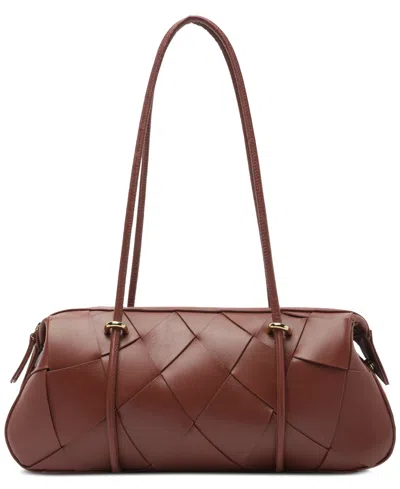 Arezzo Sarah Large Leather Shoulder Handbag In Brown