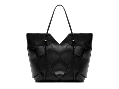 Arezzo Sarah Leather Shopping Tote In Black